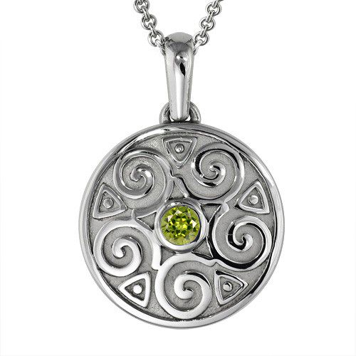 Peridot Swirl Cremation Pendant